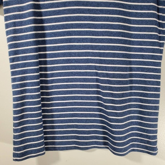 Tommy Hilfiger Striped V-Neck Short Sleeve T-Shirt Navy White Size Small - Picture 3 of 8